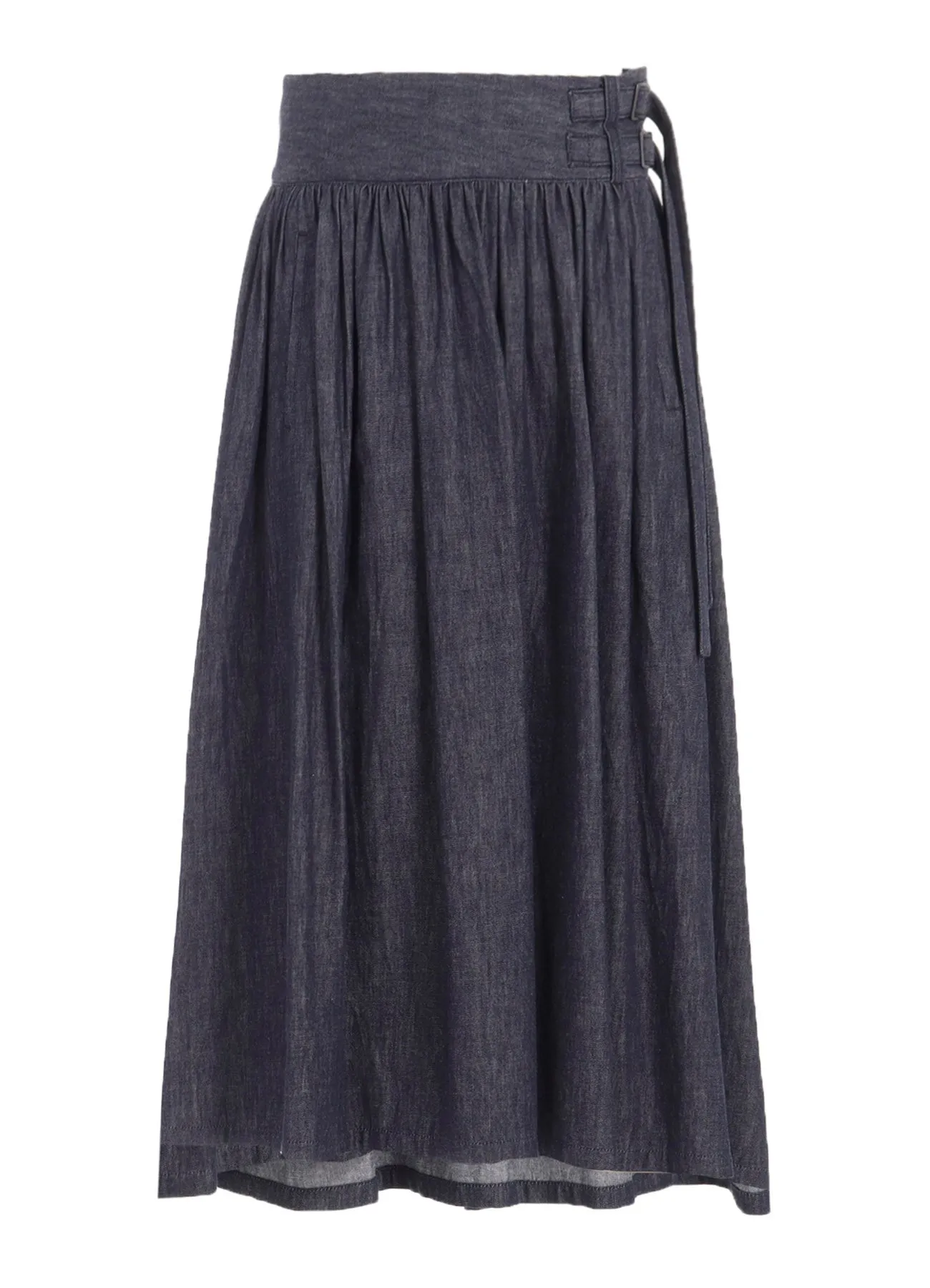 6OZ DENIM GARMENTFINISH ASYMMTRIC GATHER SKIRT sold by Yohji Yamamoto product image thumbnail 2