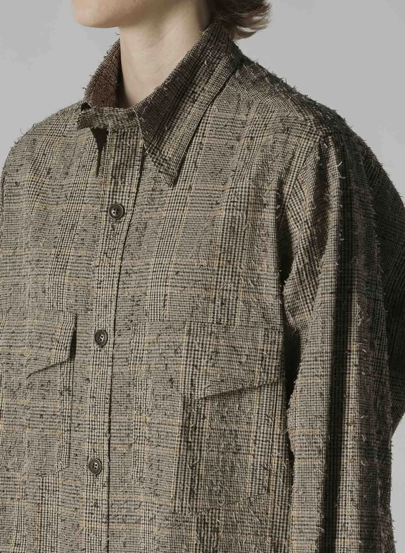 NEEDLE-PUNCHED MILITARY LONG DRESS sold by Yohji Yamamoto product image thumbnail 5