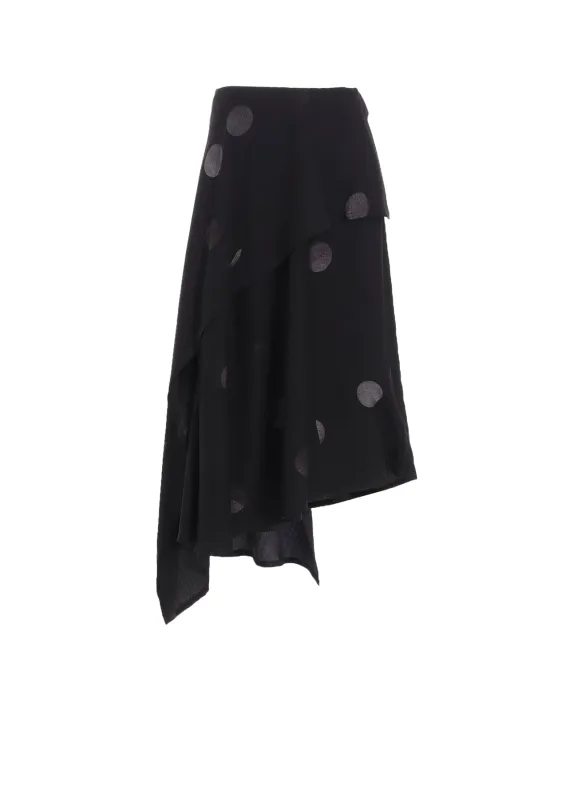 BUTTERFLY-PRINT DUNGAREE TWILL ASYMMETRIC MIDI SKIRT sold by Yohji Yamamoto