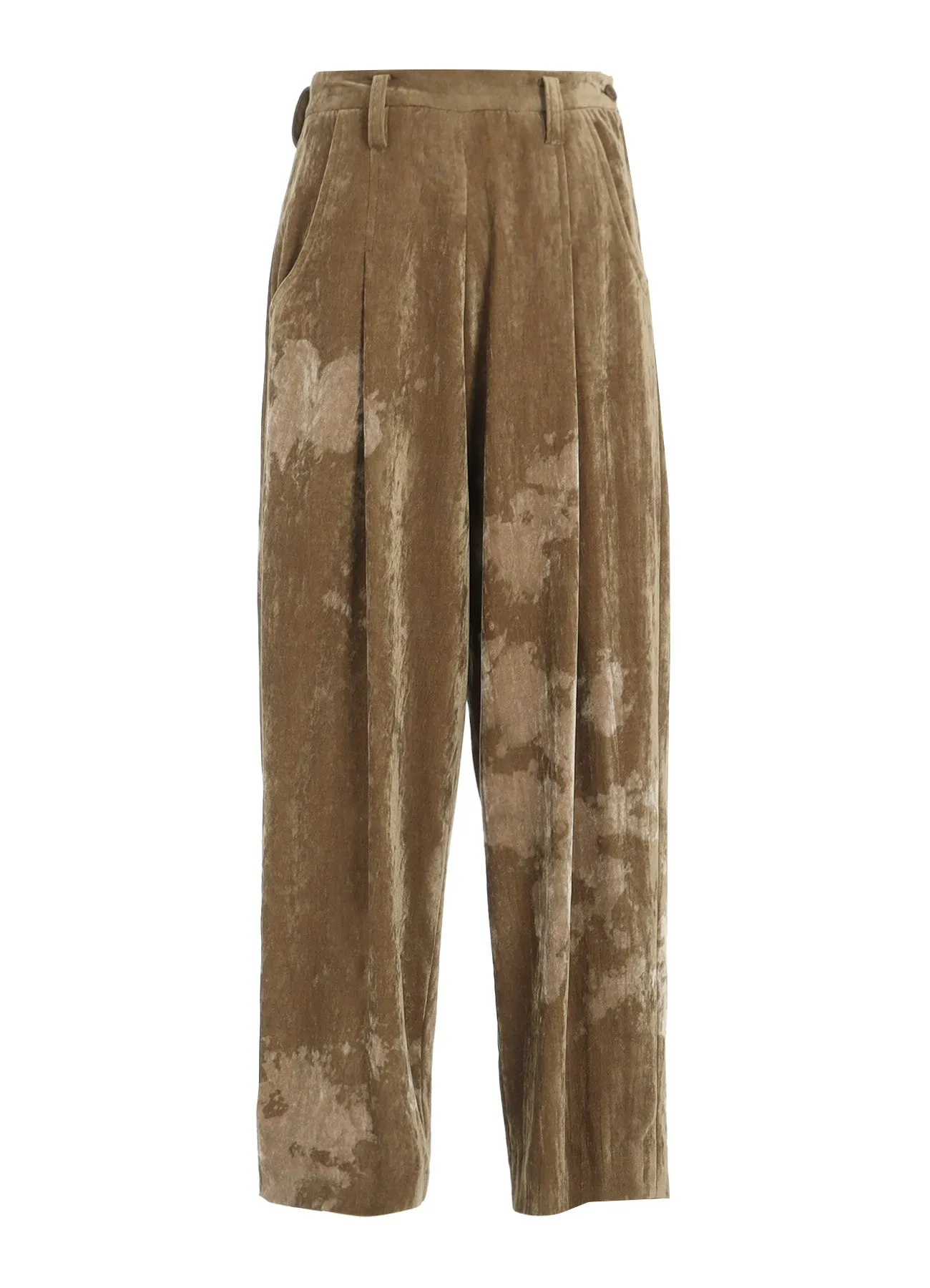 DISCHARGE-PRINTED VELVET PLEATED PANTS sold by Yohji Yamamoto product image thumbnail 2