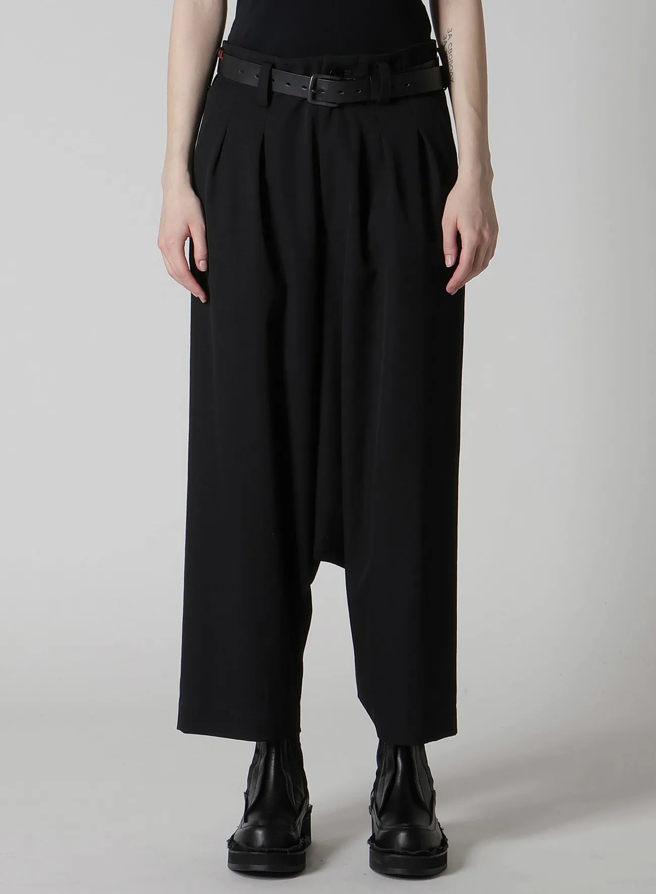 WOOL GABARDINE 2TUCK SAROUEL PANTS sold by Yohji Yamamoto product image thumbnail 4