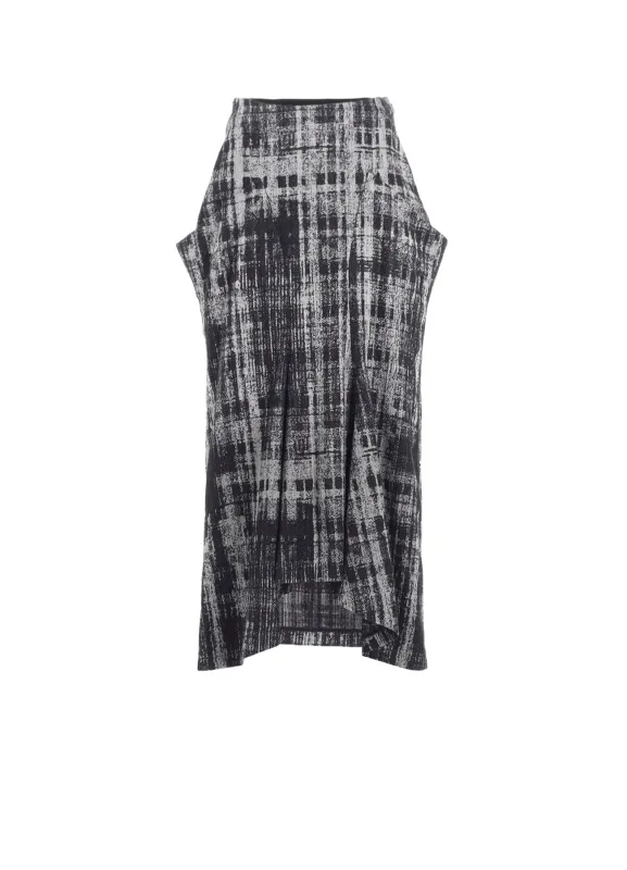 FADED PLAID JACQUARD DROP SKIRT sold by Yohji Yamamoto