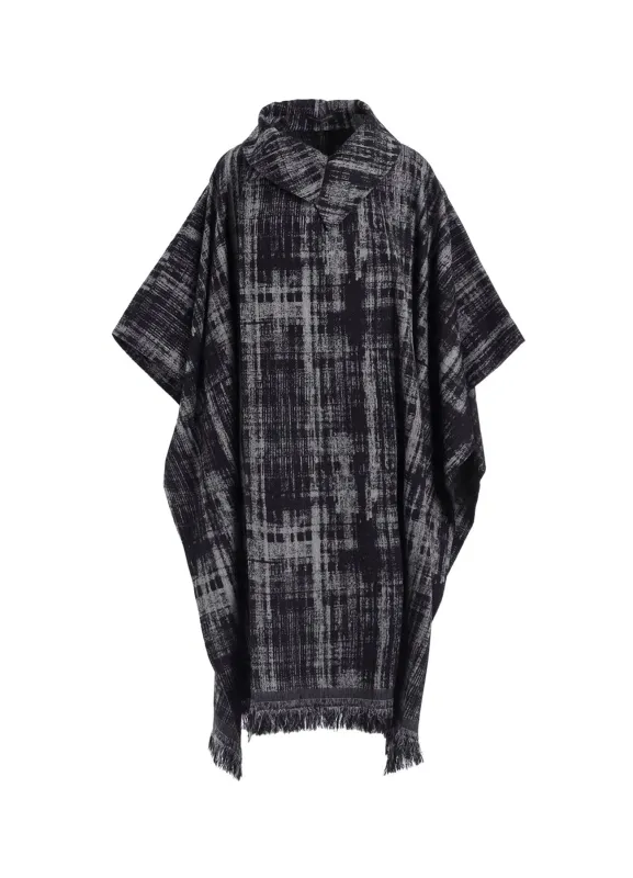 FADED PLAID JACQUARD CLOAK made by Yohji Yamamoto