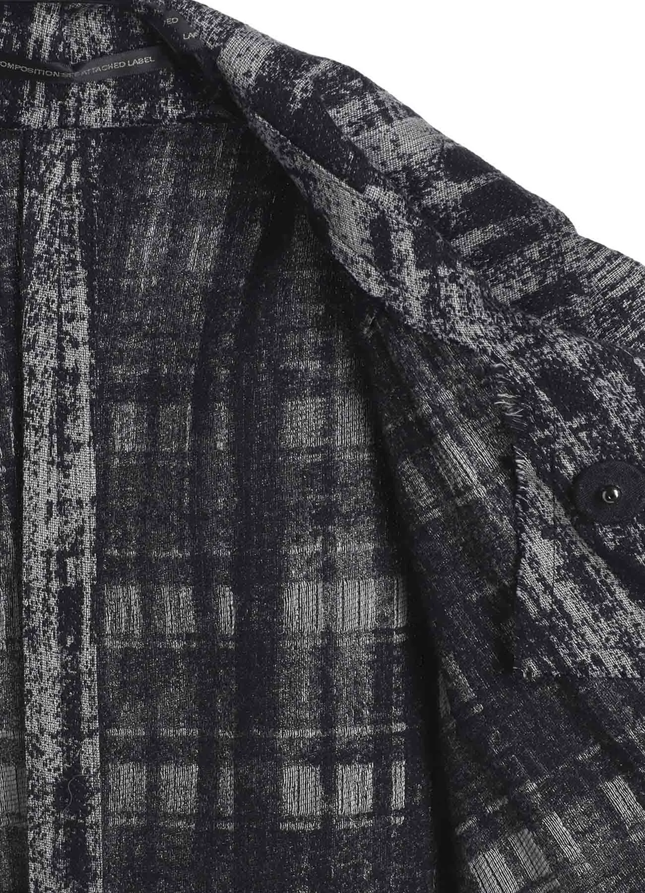 FADED PLAID JACQUARD CLOAK sold by Yohji Yamamoto product image thumbnail 4
