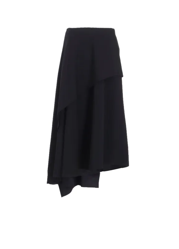 WOOL GABARDINE MIDDLE LENGTH ASYMMETRIC SKIRT sold by Yohji Yamamoto