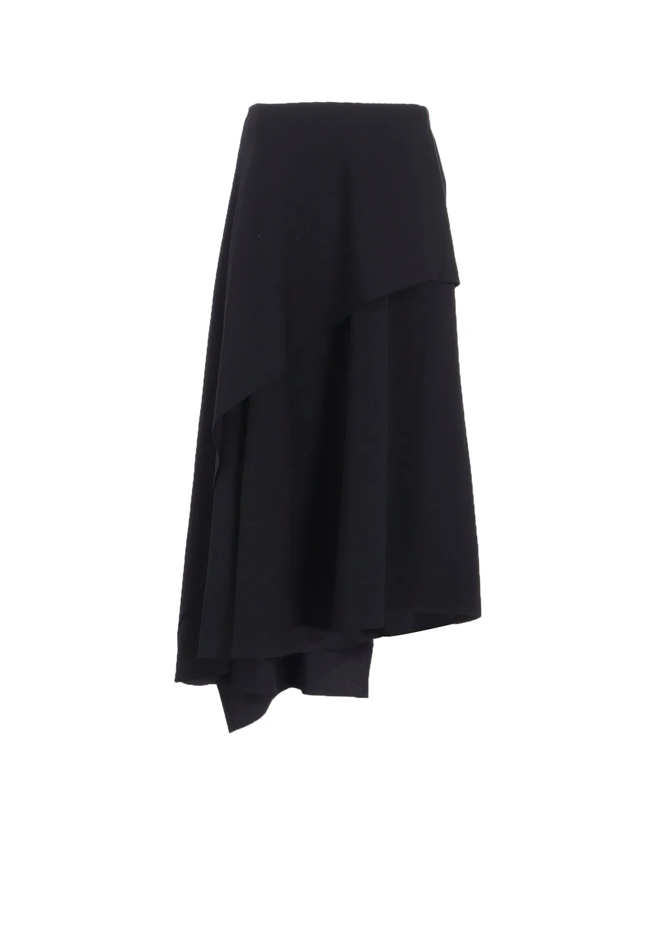 WOOL GABARDINE MIDDLE LENGTH ASYMMETRIC SKIRT sold by Yohji Yamamoto