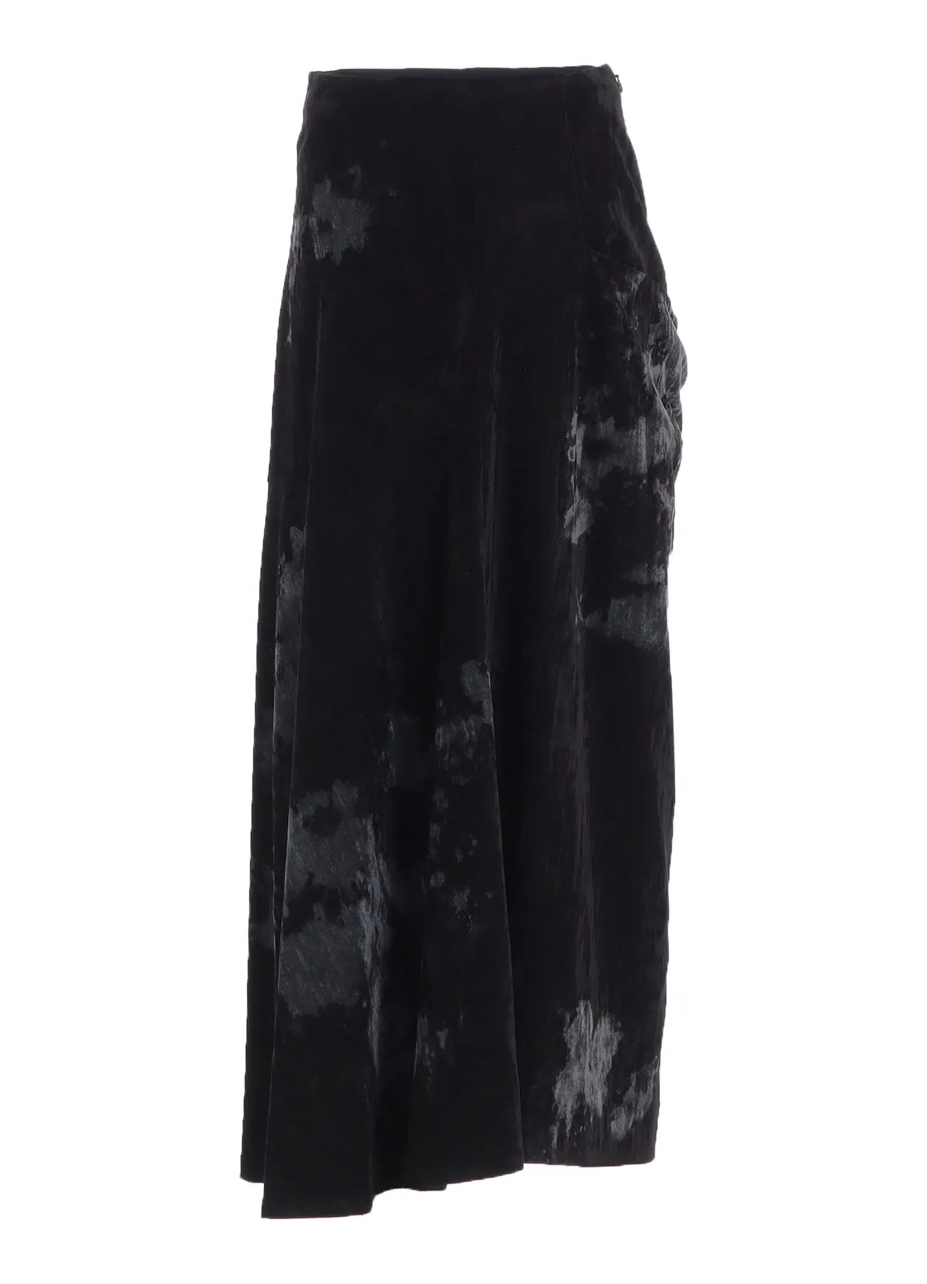 DISCHARGE-PRINTED VELVET SIDE DRAPE SKIRT sold by Yohji Yamamoto product image thumbnail 2