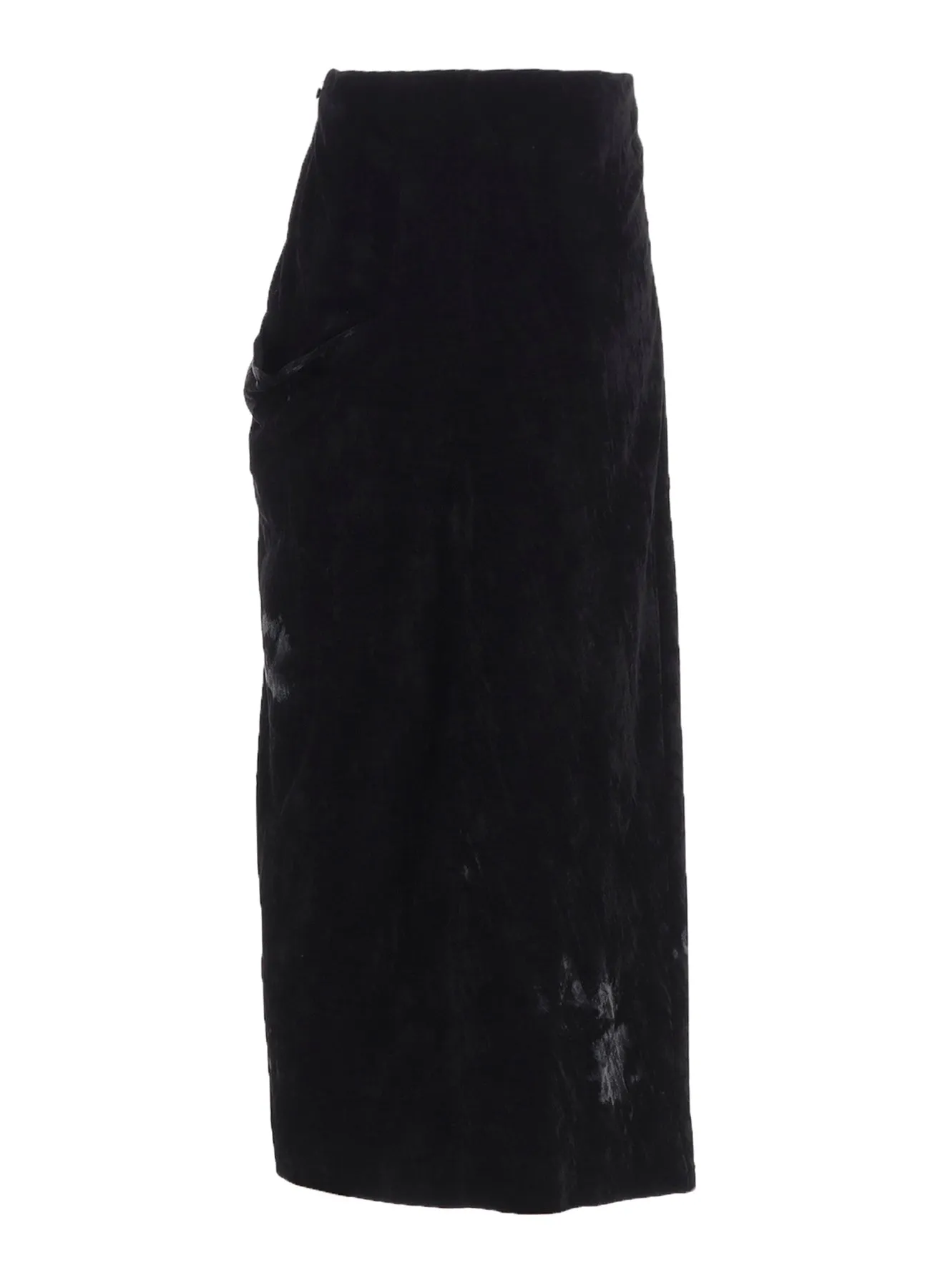 DISCHARGE-PRINTED VELVET SIDE DRAPE SKIRT sold by Yohji Yamamoto product image thumbnail 3