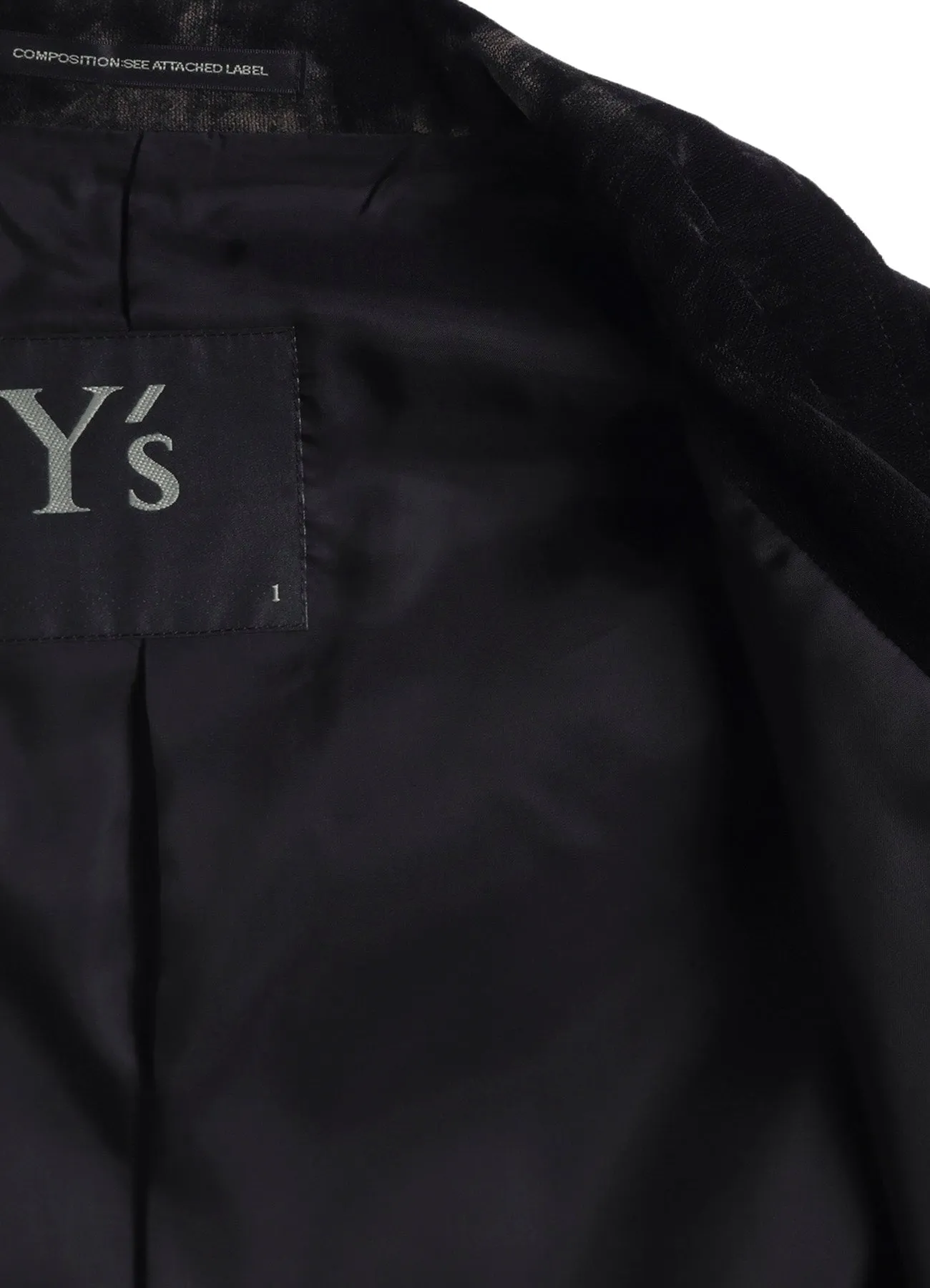 DISCHARGE-PRINTED VELVET SHIRT-COLLAR BLOUSON sold by Yohji Yamamoto product image thumbnail 4