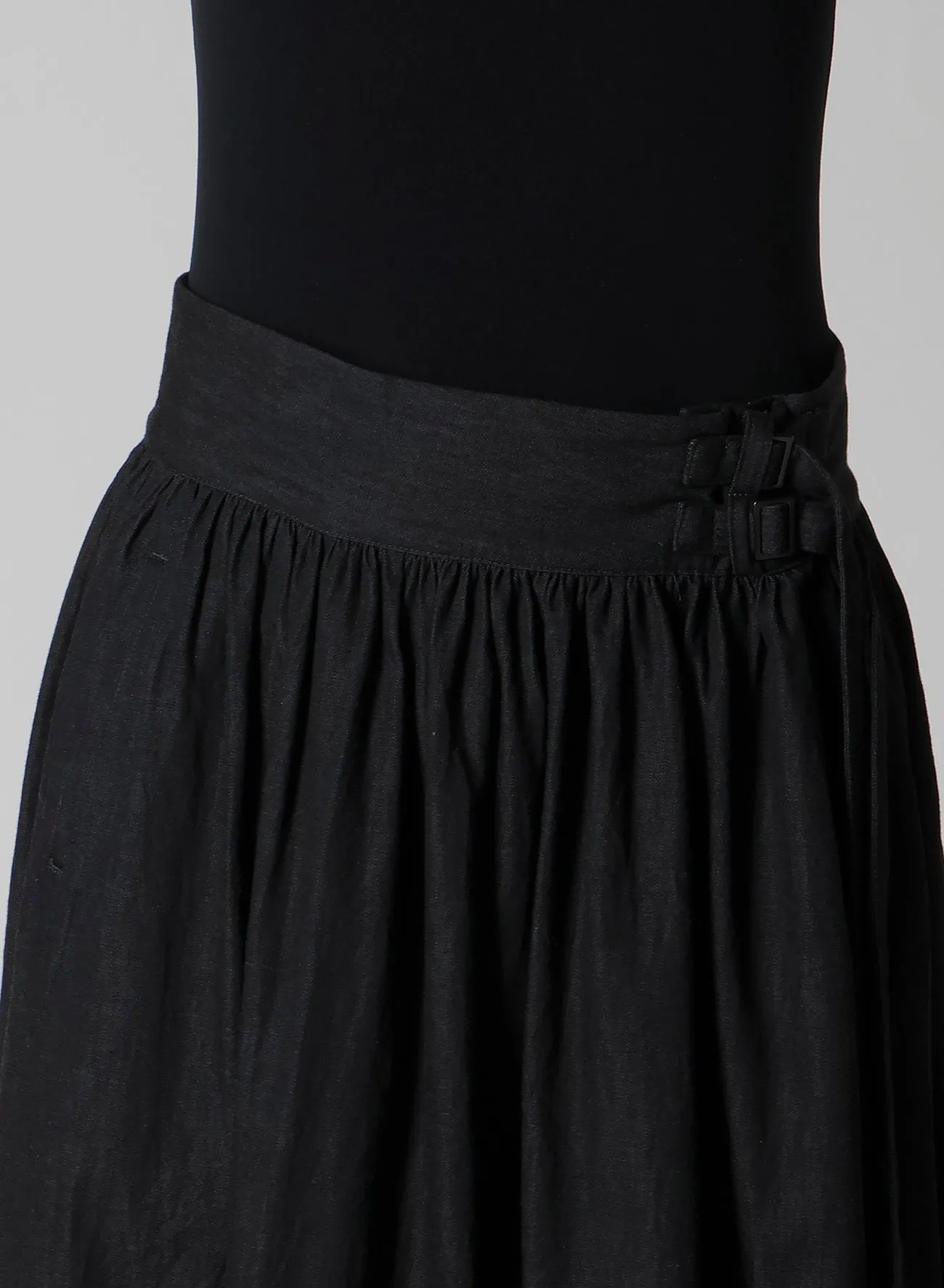 6OZ DENIM GARMENTFINISH ASYMMTRIC GATHER SKIRT sold by Yohji Yamamoto product image thumbnail 5