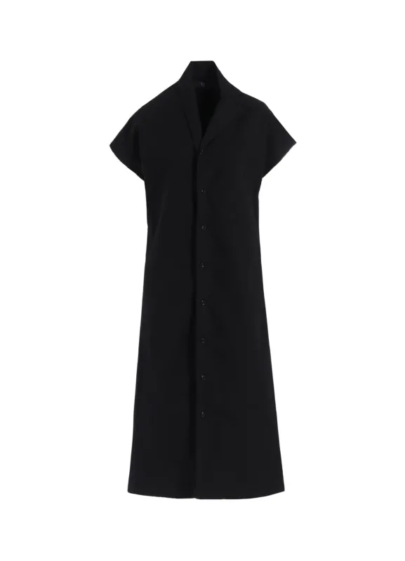 COTTON TWILL GARMENT DYE FRENCH SLEEVE DRESS sold by Yohji Yamamoto