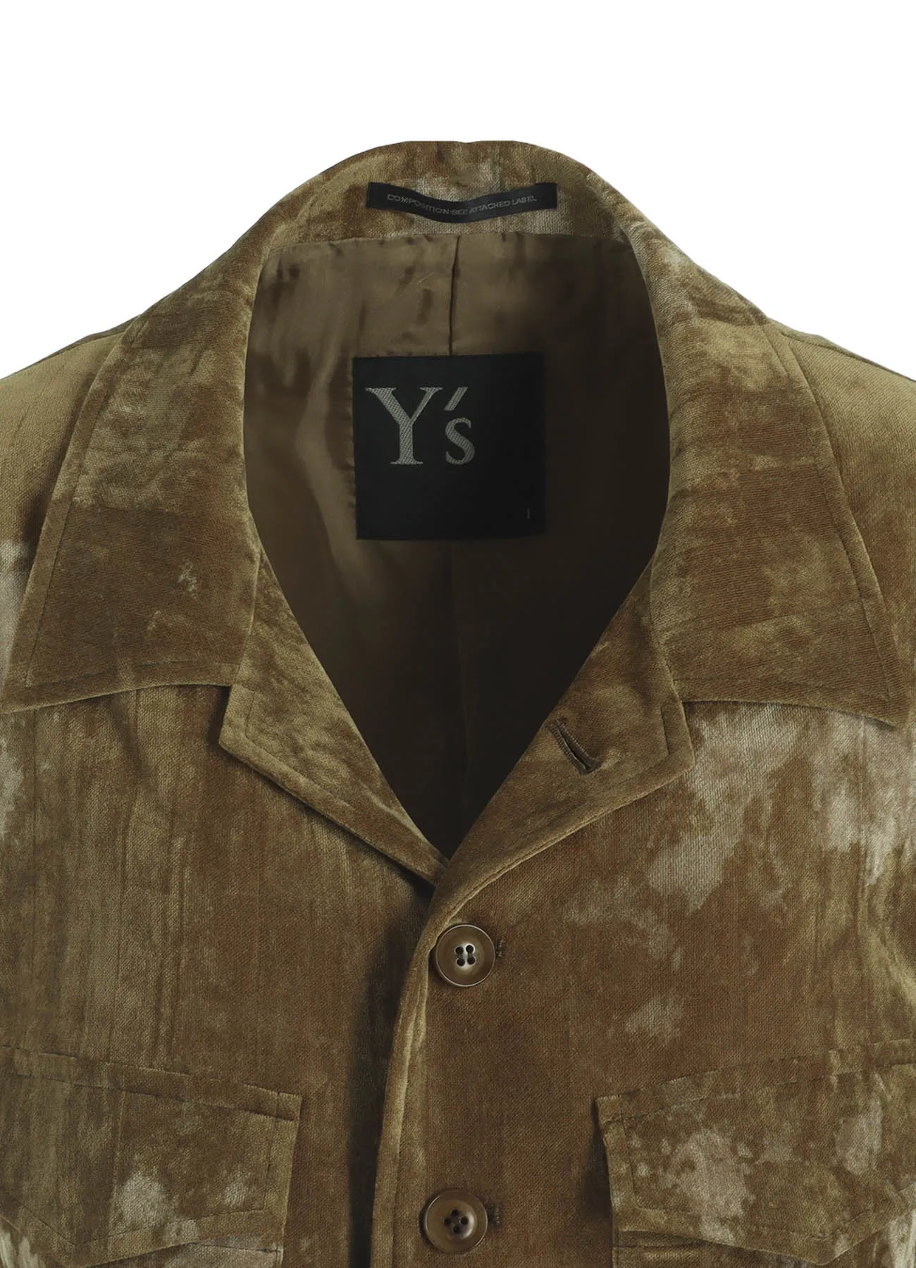 DISCHARGE-PRINTED VELVET SHIRT-COLLAR BLOUSON sold by Yohji Yamamoto product image thumbnail 5