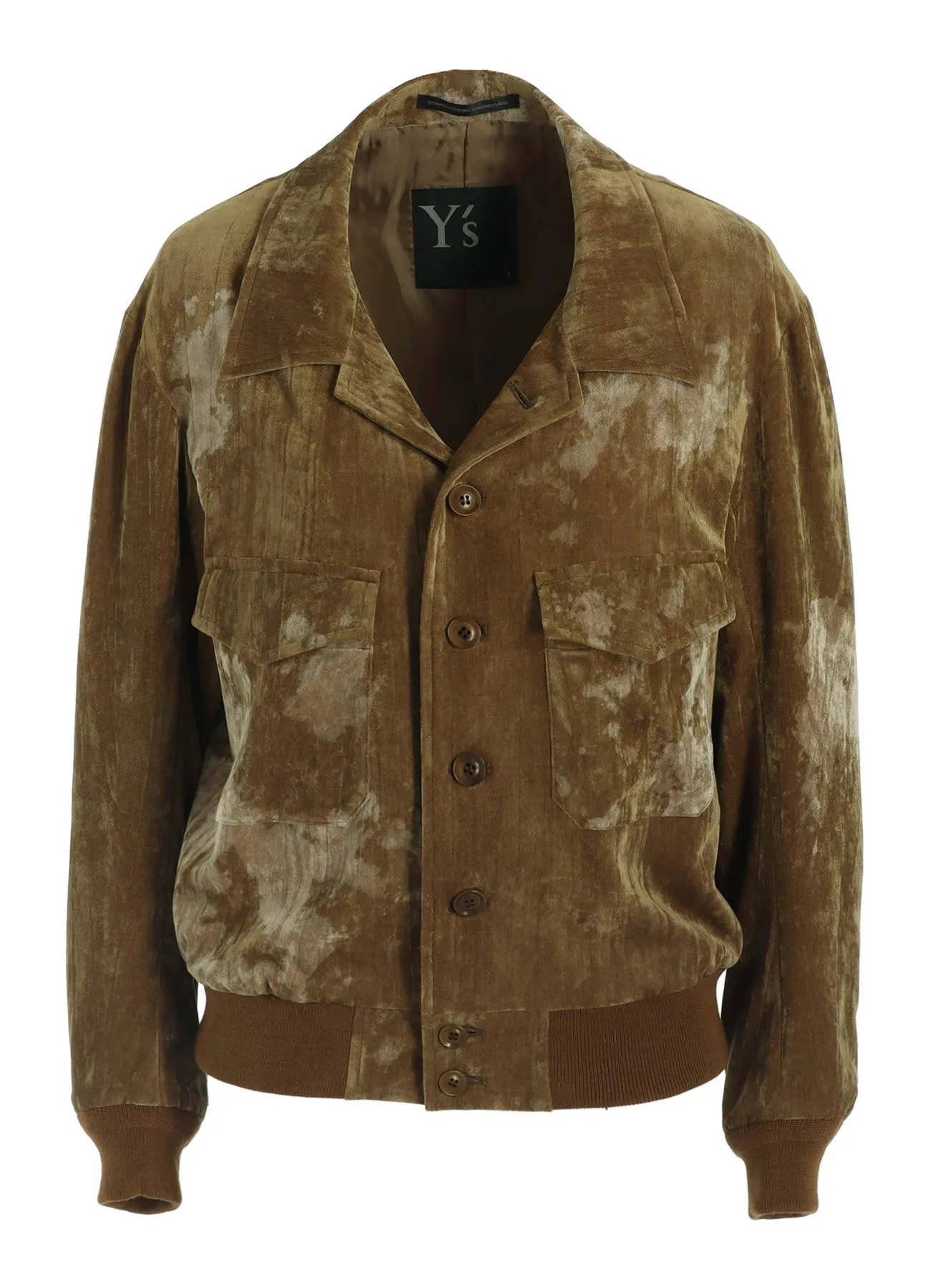 DISCHARGE-PRINTED VELVET SHIRT-COLLAR BLOUSON sold by Yohji Yamamoto product image thumbnail 2