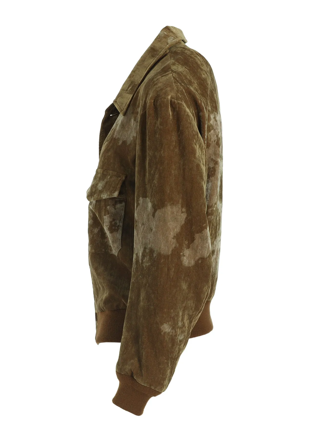 DISCHARGE-PRINTED VELVET SHIRT-COLLAR BLOUSON sold by Yohji Yamamoto product image thumbnail 3