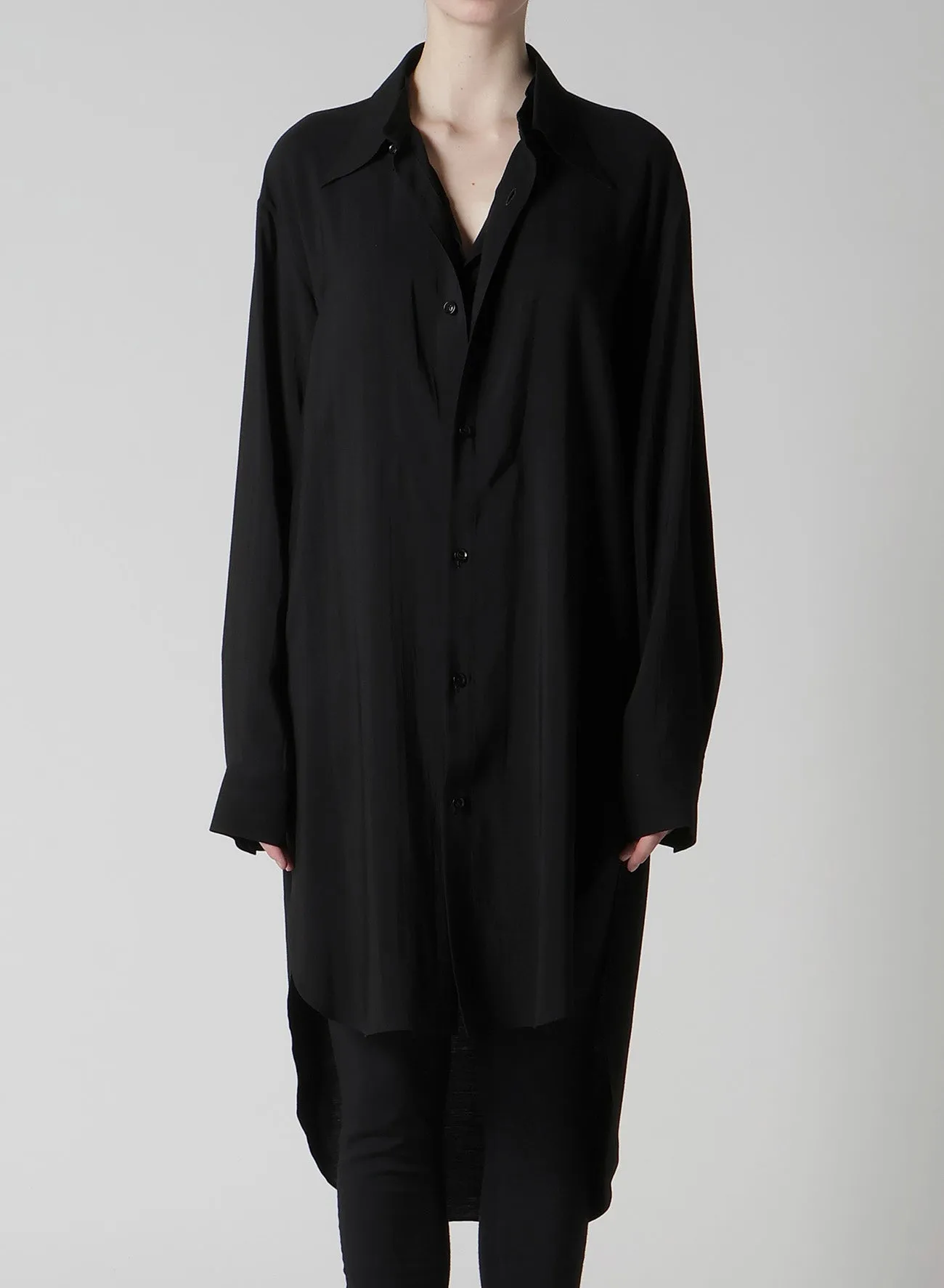 HARD-TWIST SERGELAYERED FRONT SHIRT sold by Yohji Yamamoto product image thumbnail 4