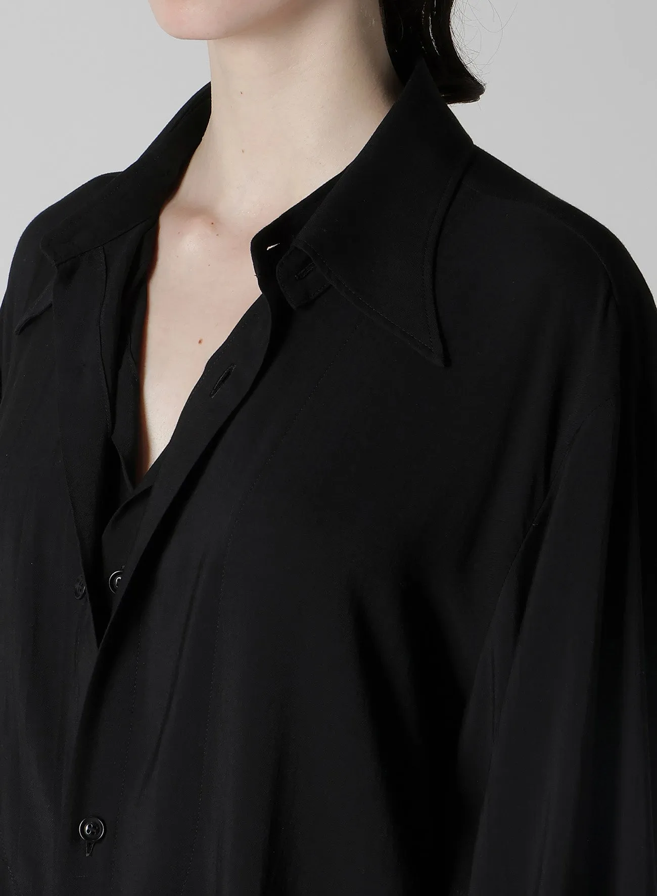 HARD-TWIST SERGELAYERED FRONT SHIRT sold by Yohji Yamamoto product image thumbnail 5