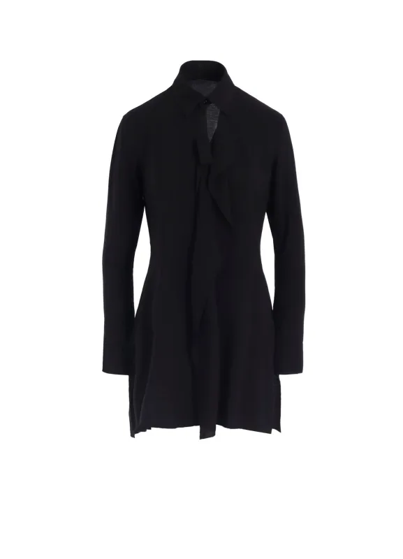 HARD-TWIST SERGE SHIRT WITH DRAPED FRONT PANEL sold by Yohji Yamamoto