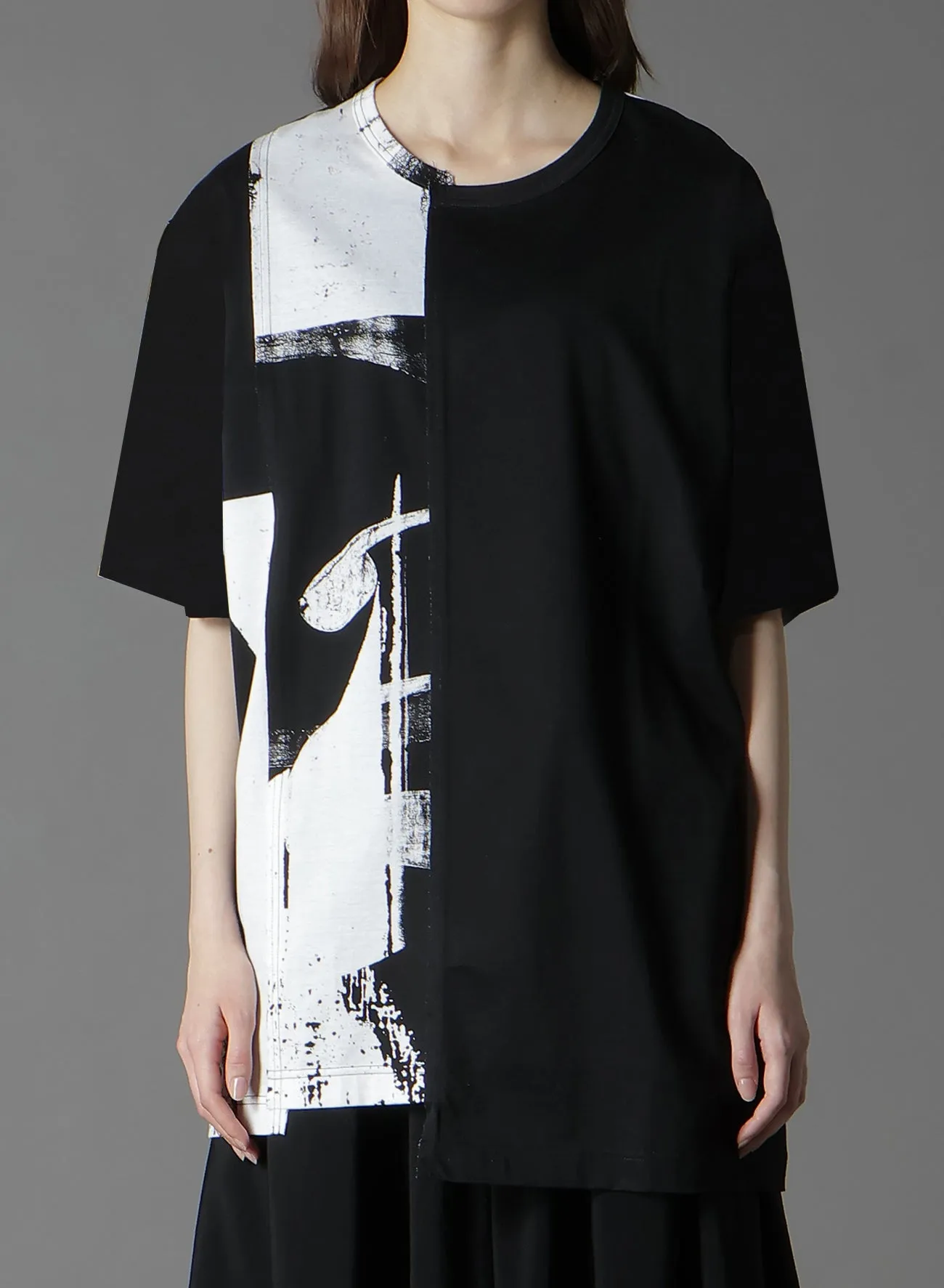 SILKETTE JERSEY NUMBER PATTERN TSUJIKIRI SHORT SLEEVED T-SHIRT sold by Yohji Yamamoto product image thumbnail 4