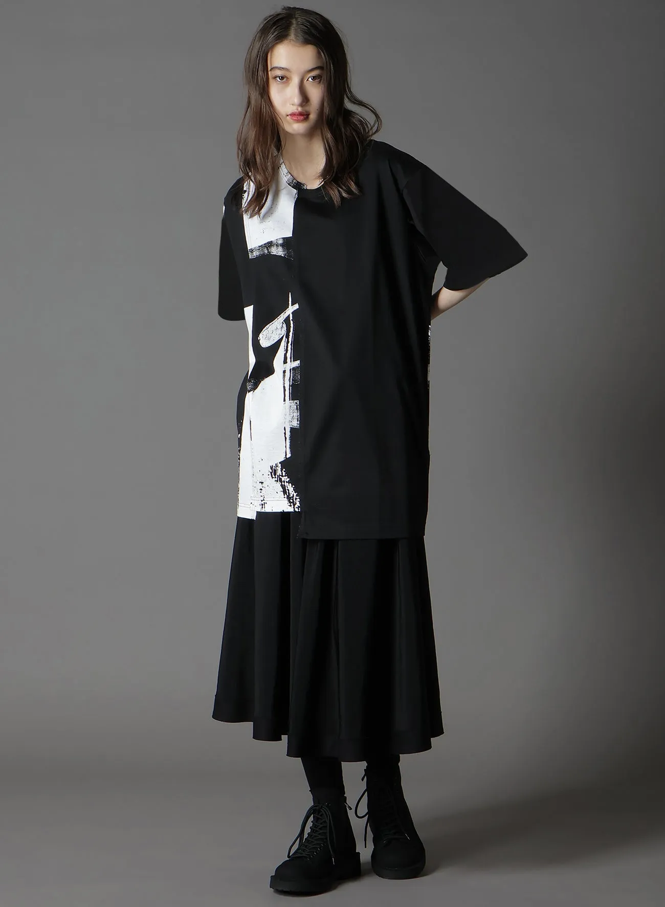 SILKETTE JERSEY NUMBER PATTERN TSUJIKIRI SHORT SLEEVED T-SHIRT sold by Yohji Yamamoto product image thumbnail 2