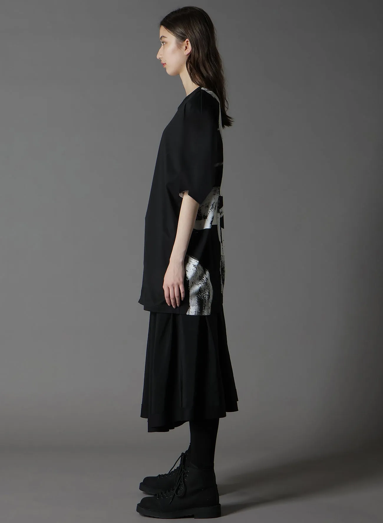 SILKETTE JERSEY NUMBER PATTERN TSUJIKIRI SHORT SLEEVED T-SHIRT sold by Yohji Yamamoto product image thumbnail 3