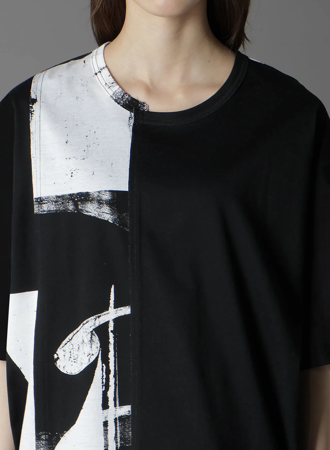 SILKETTE JERSEY NUMBER PATTERN TSUJIKIRI SHORT SLEEVED T-SHIRT sold by Yohji Yamamoto product image thumbnail 5