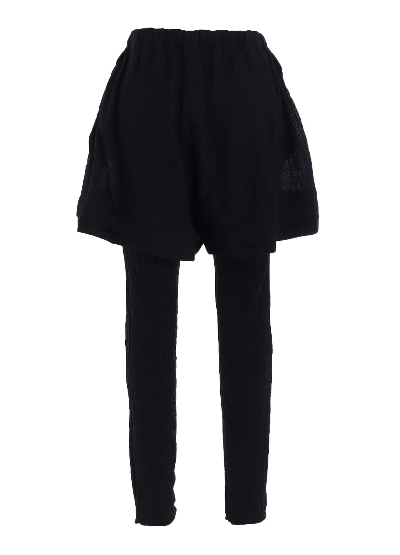 WOOL GAUZE LEGGINGS ATTACHED PANTS sold by Yohji Yamamoto product image thumbnail 3