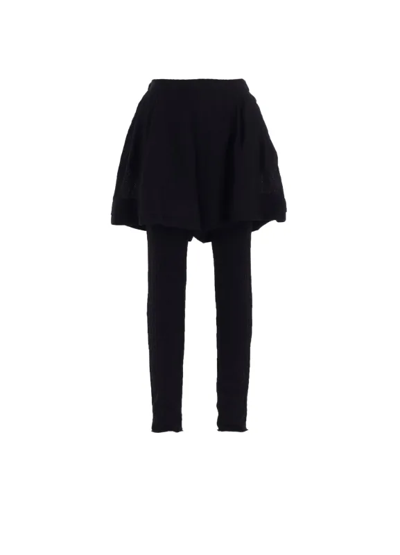 WOOL GAUZE LEGGINGS ATTACHED PANTS sold by Yohji Yamamoto