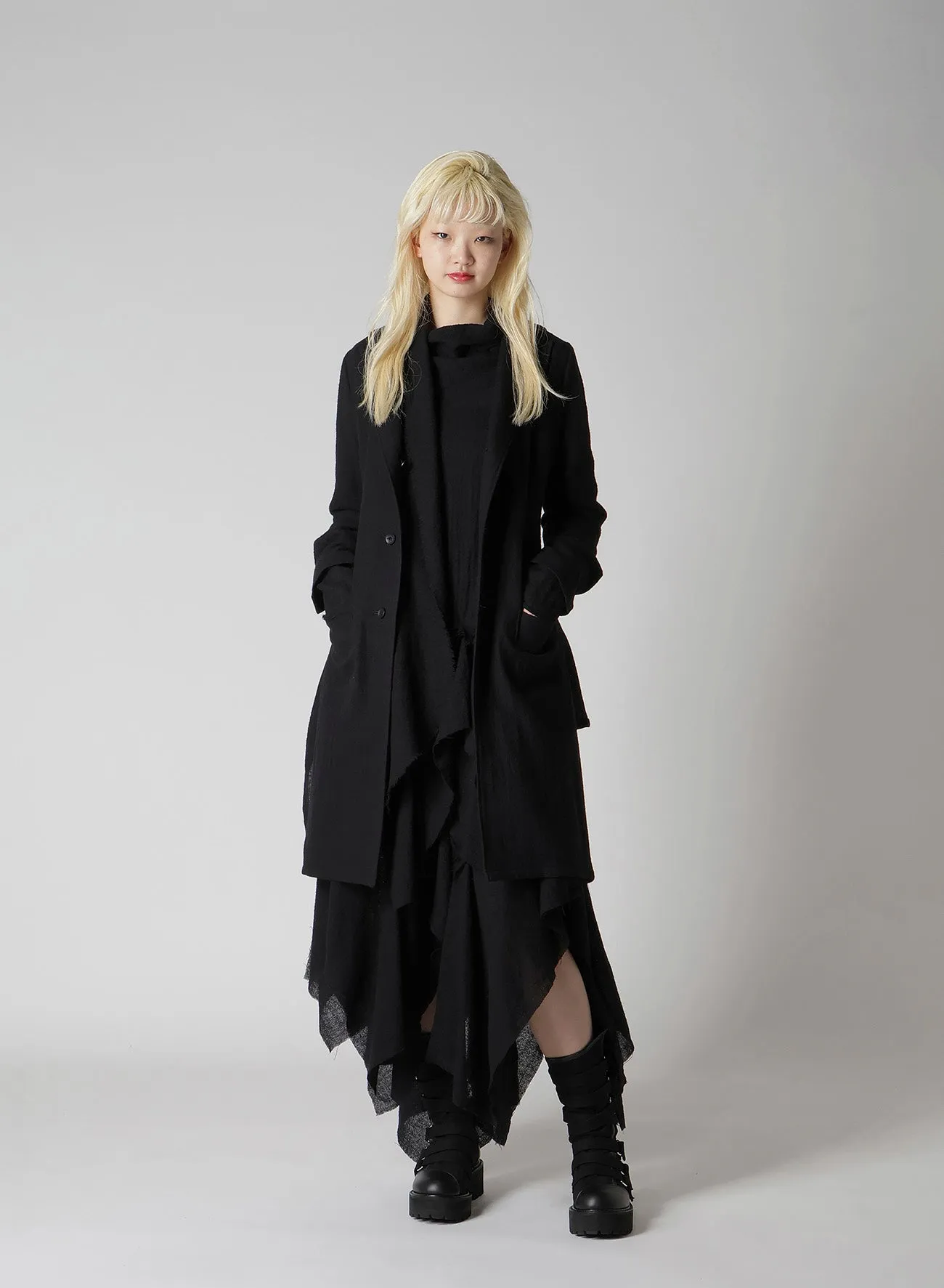 WOOL GAUZE FRILLED JACKET sold by Yohji Yamamoto product image thumbnail 5