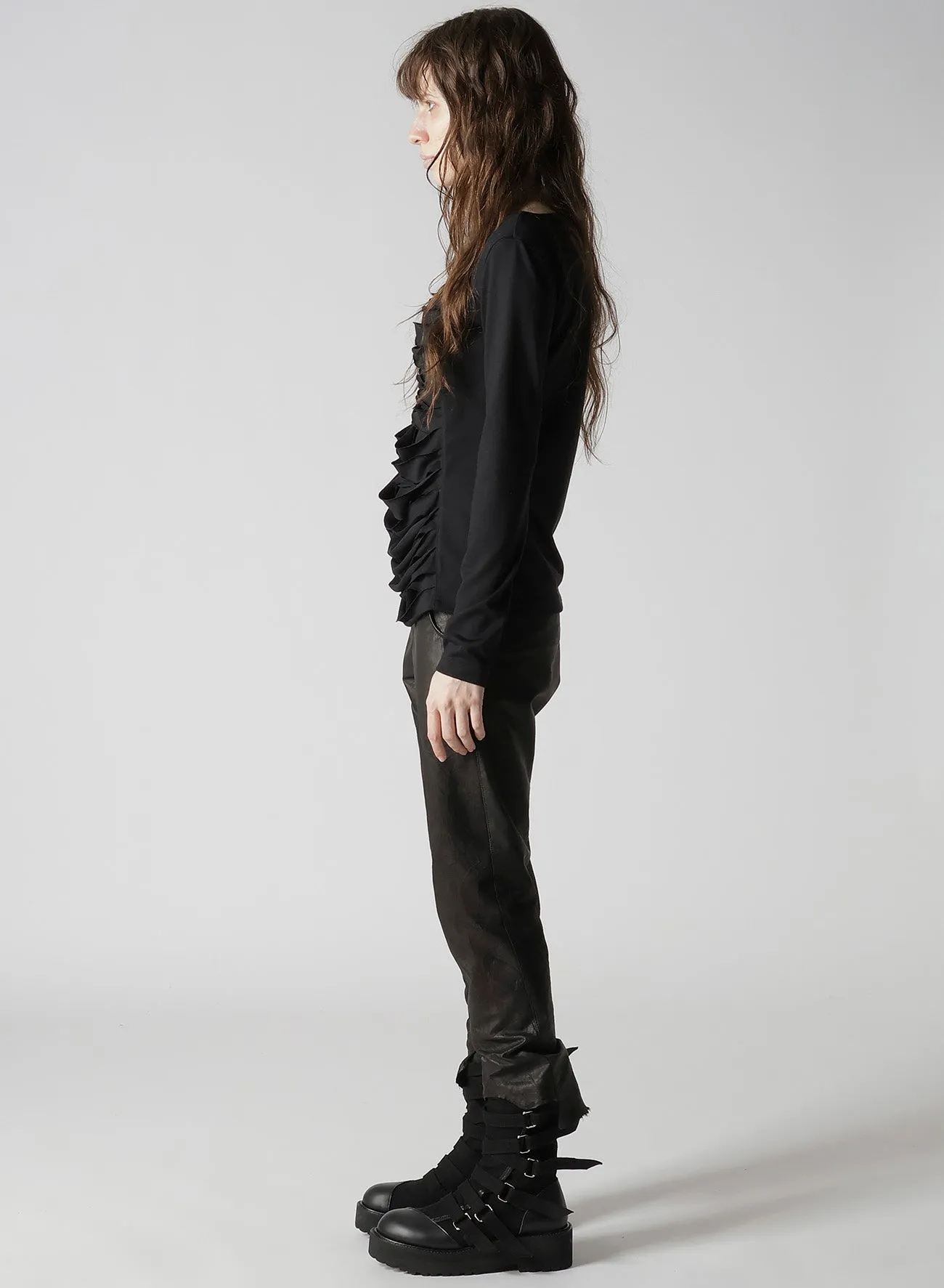 PLAIN STITCH SLIT CROSS LONG T-SHIRT sold by Yohji Yamamoto product image thumbnail 5