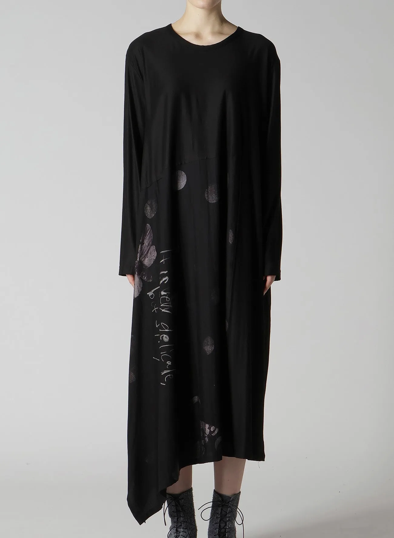 BUTTERFLY-PRINT SLEEVELESS DRESS sold by Yohji Yamamoto product image thumbnail 4