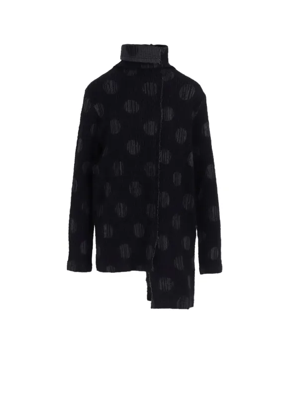 POLKA DOT JQ HIGH NECK ASYMMETRIC T sold by Yohji Yamamoto