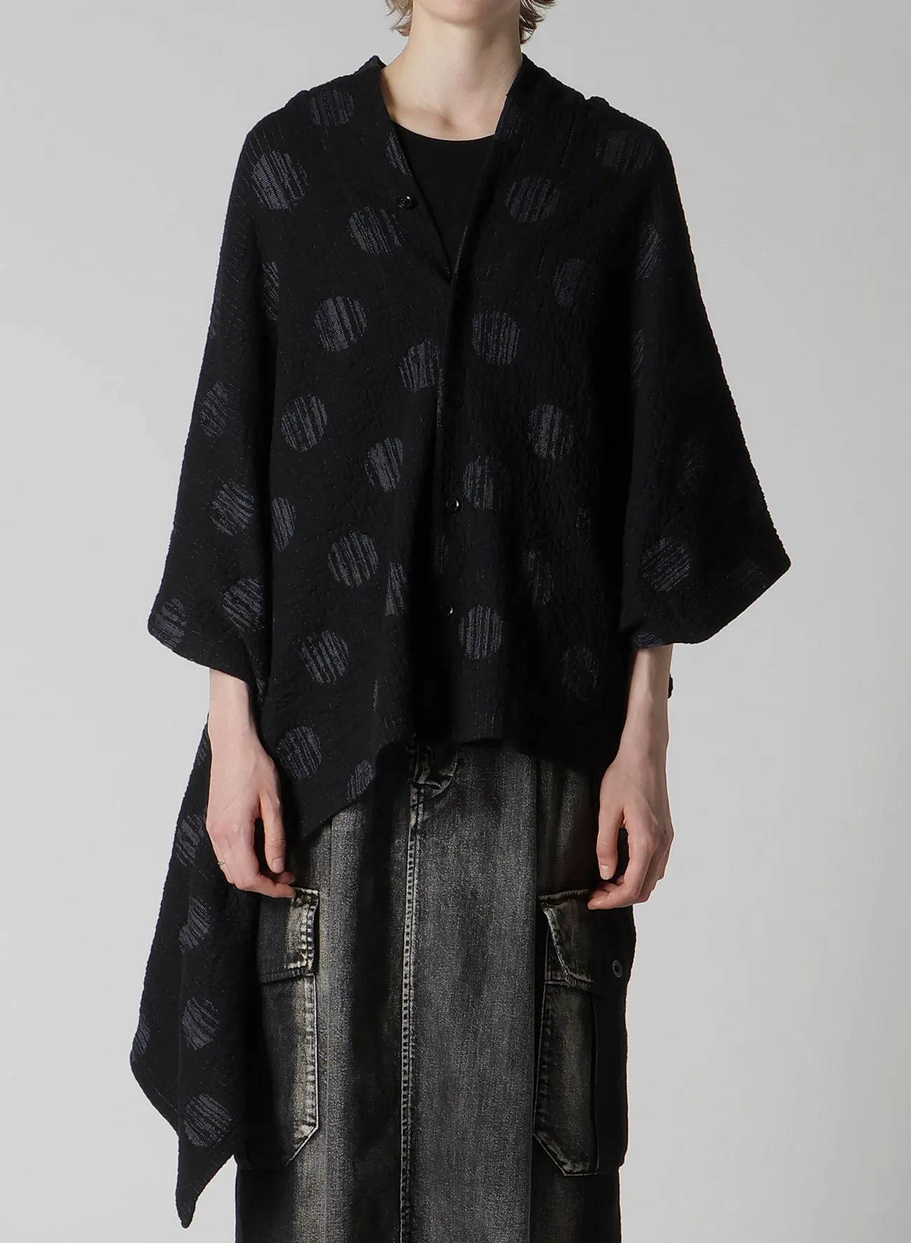 POLKA DOT JQ ASYMMETRIC CARDIGAN sold by Yohji Yamamoto product image thumbnail 4