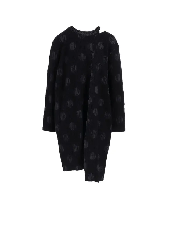 POLKA DOT JQ LEFT SIDE SLIDED LONG T sold by Yohji Yamamoto