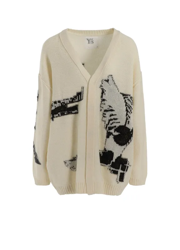 REVERSIBLE INTARSIA W JQ CARDIGAN sold by Yohji Yamamoto