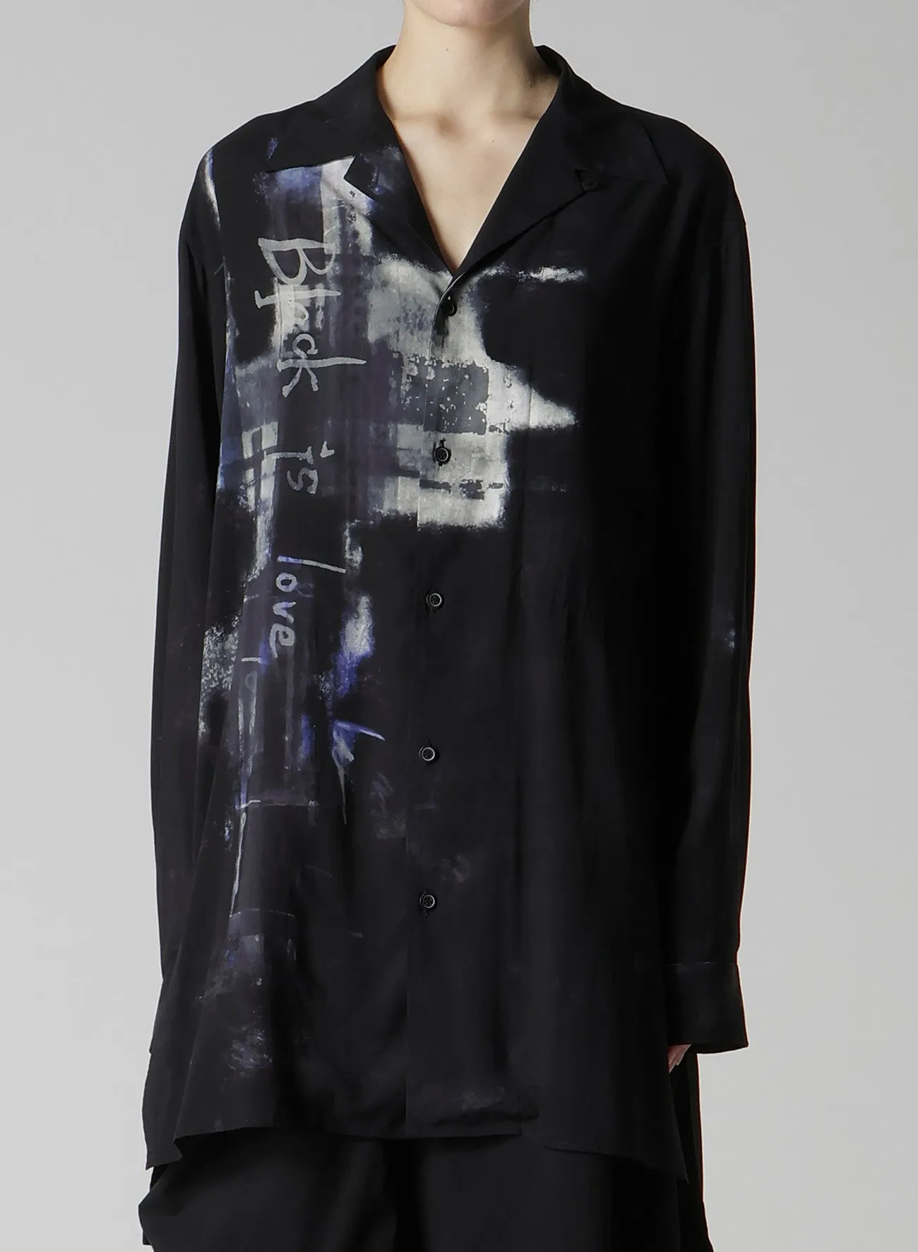 "BLACK IS LOVE" PRINT SHIRT sold by Yohji Yamamoto product image thumbnail 4