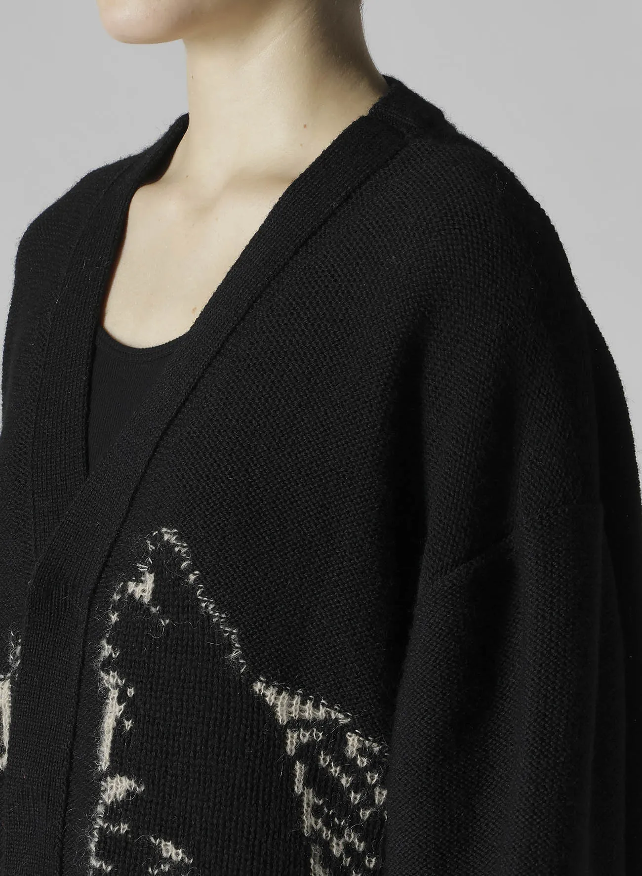 REVERSIBLE INTARSIA W JQ CARDIGAN sold by Yohji Yamamoto product image thumbnail 5