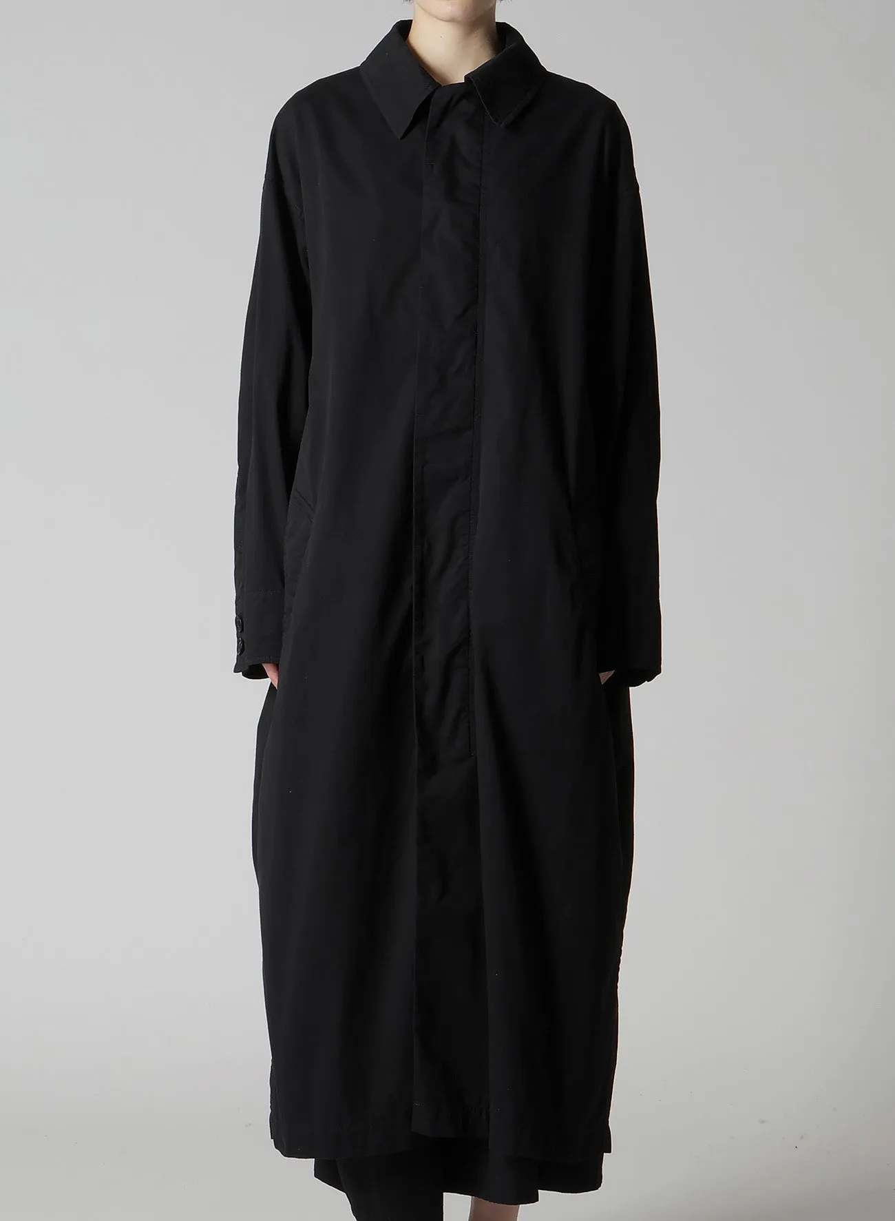 COTTON TWILL GARMENT DYE TURN OVER COLLAR COAT sold by Yohji Yamamoto product image thumbnail 5