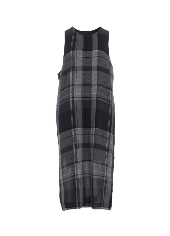 RY/NY GAUZE PLAID SLEEVELES DRESS sold by Yohji Yamamoto