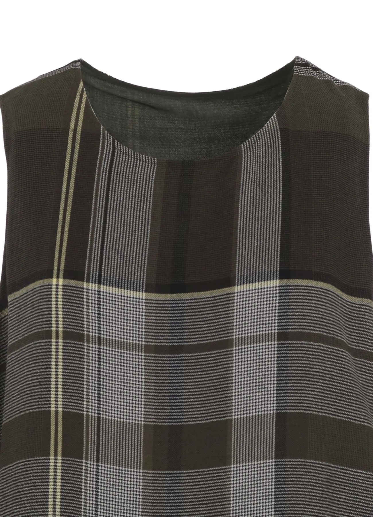 RY/NY GAUZE PLAID SLEEVELES DRESS sold by Yohji Yamamoto product image thumbnail 5