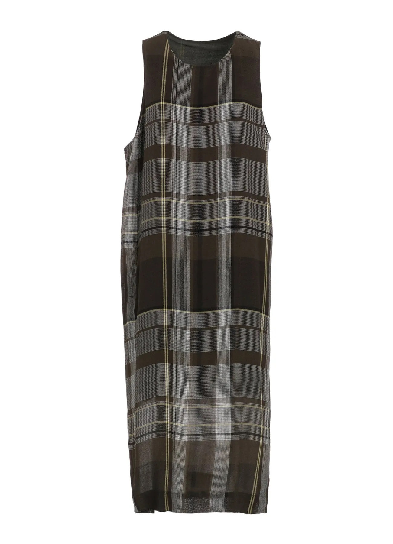 RY/NY GAUZE PLAID SLEEVELES DRESS sold by Yohji Yamamoto product image thumbnail 2