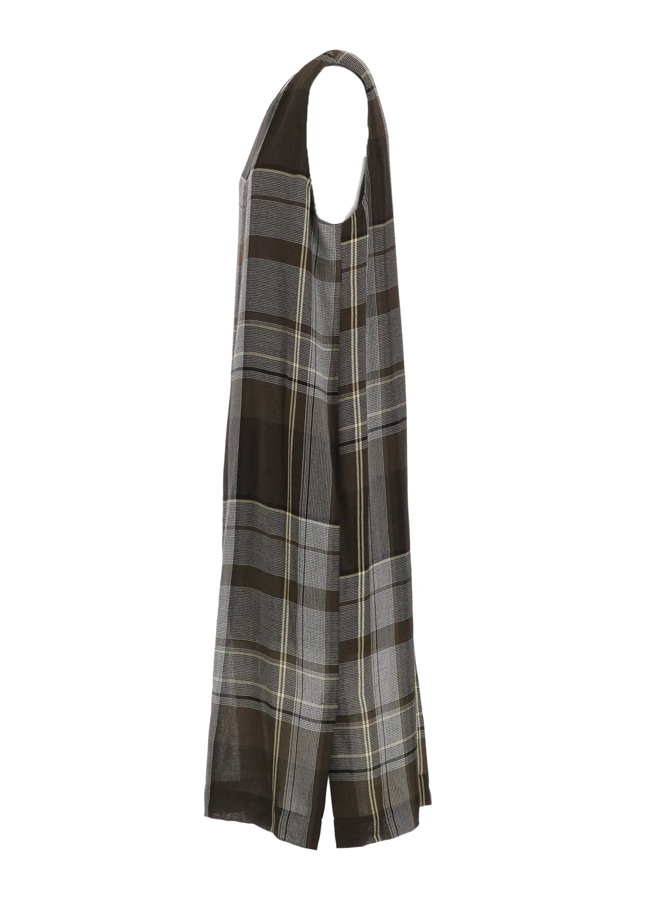 RY/NY GAUZE PLAID SLEEVELES DRESS sold by Yohji Yamamoto product image thumbnail 3