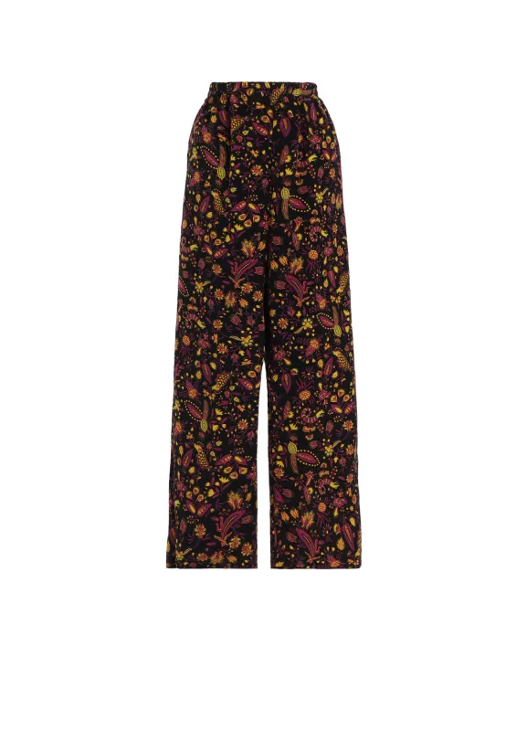 FLOWER PRINT ELASTIC WAIST PANTS sold by Yohji Yamamoto