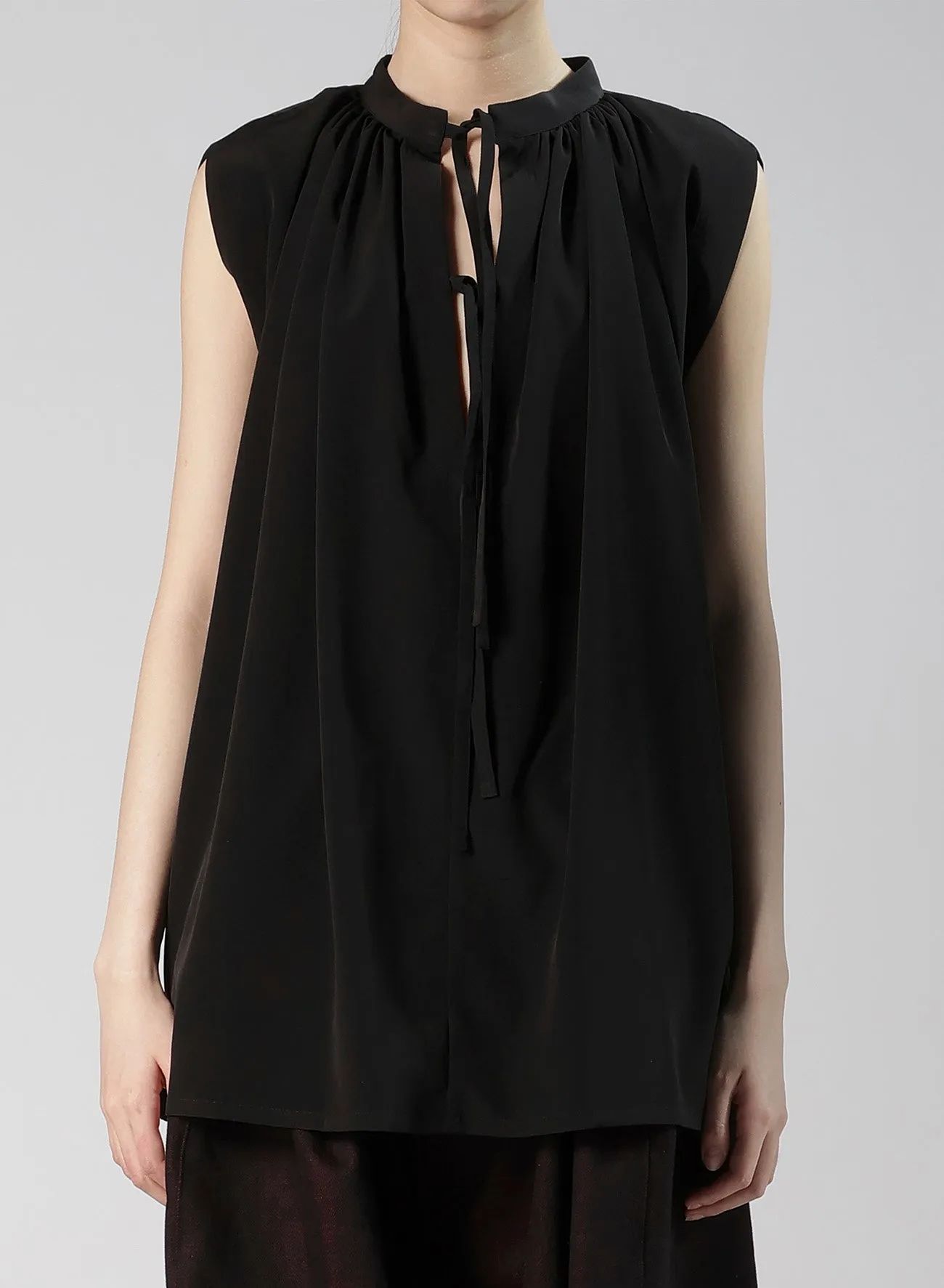 TA/PE SUPER VIYON TUSSER SLEEVELES BLOUSE sold by Yohji Yamamoto product image thumbnail 4