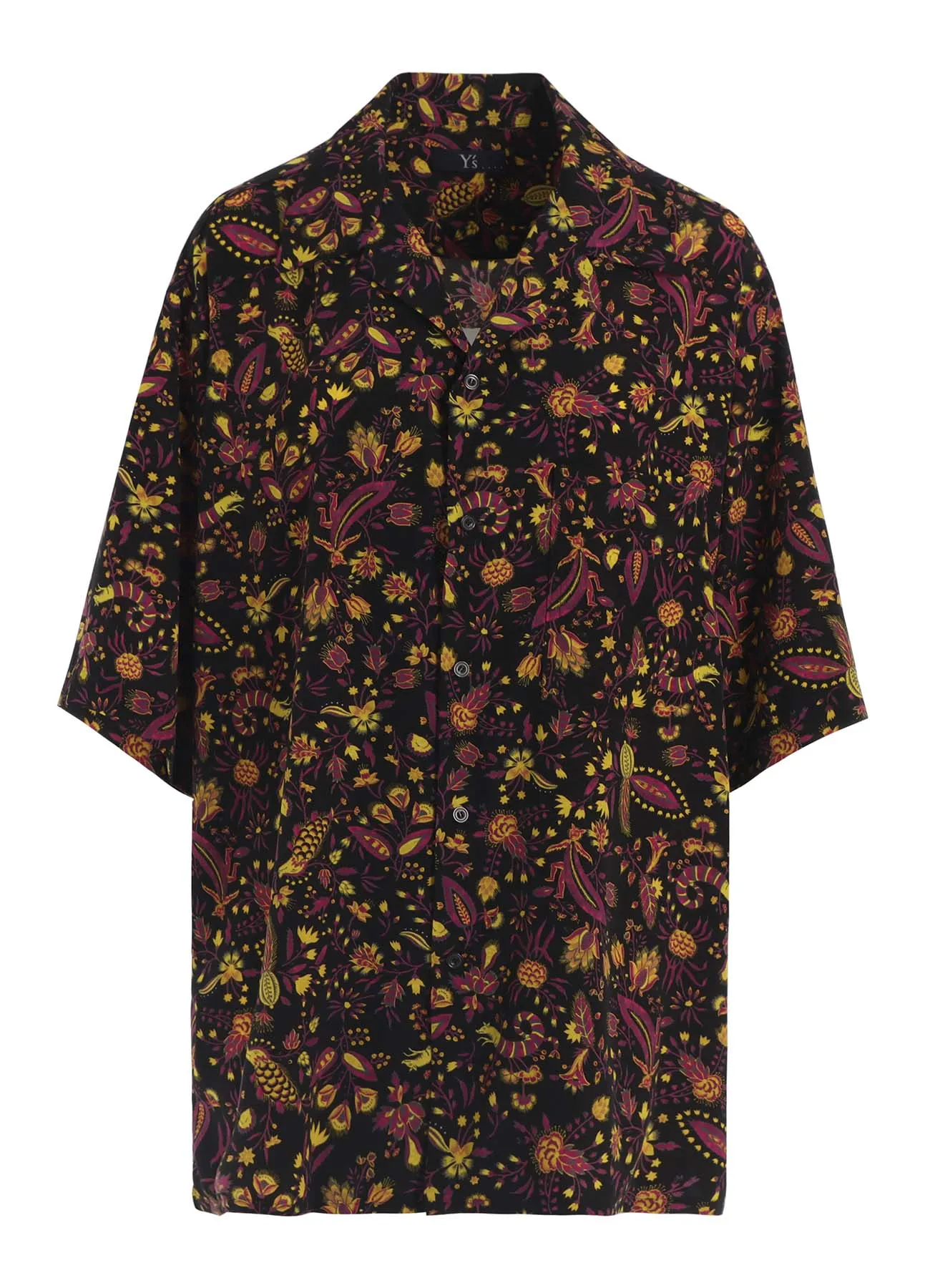 FLOWER PRINT OPEN COLLAR SHIRT sold by Yohji Yamamoto product image thumbnail 2