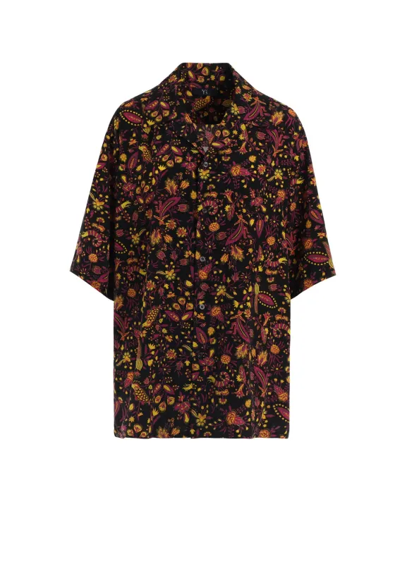 FLOWER PRINT OPEN COLLAR SHIRT sold by Yohji Yamamoto