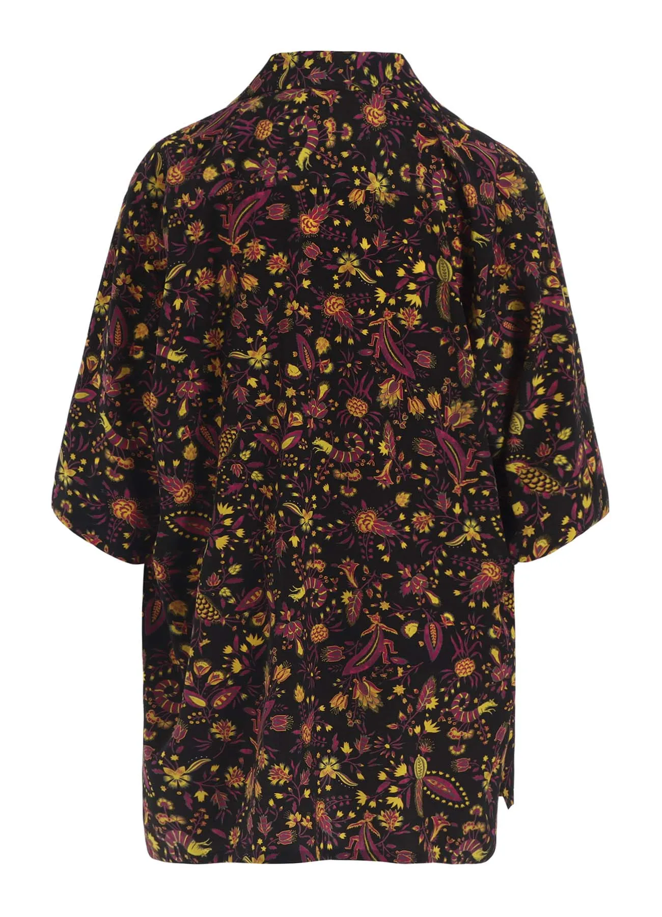 FLOWER PRINT OPEN COLLAR SHIRT sold by Yohji Yamamoto product image thumbnail 3