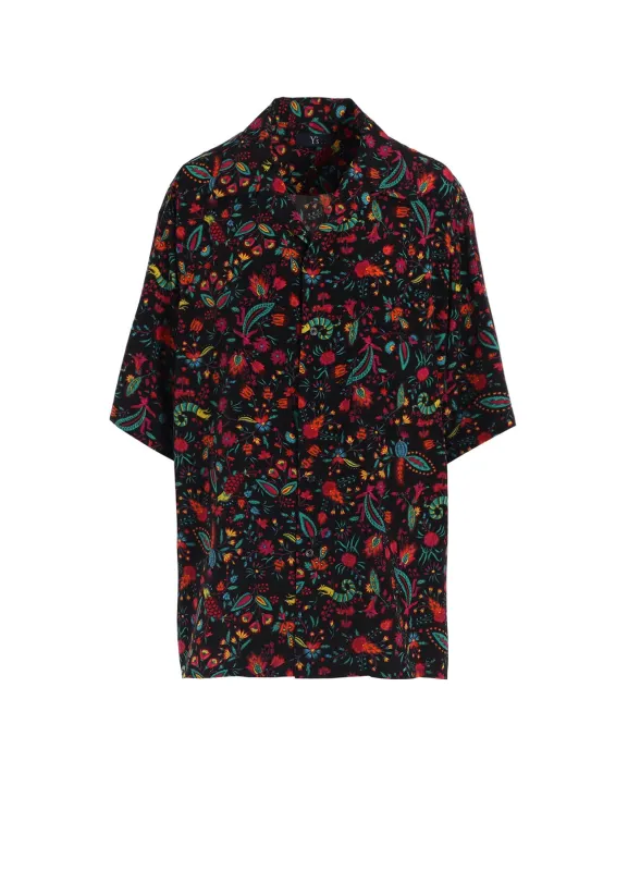 FLOWER PRINT OPEN COLLAR SHIRT sold by Yohji Yamamoto