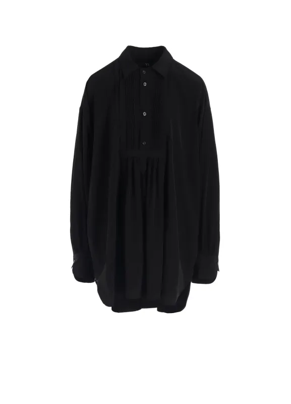 TA/PE SUPER VIYON TUSSER PIN TUCKED BLOUSE sold by Yohji Yamamoto