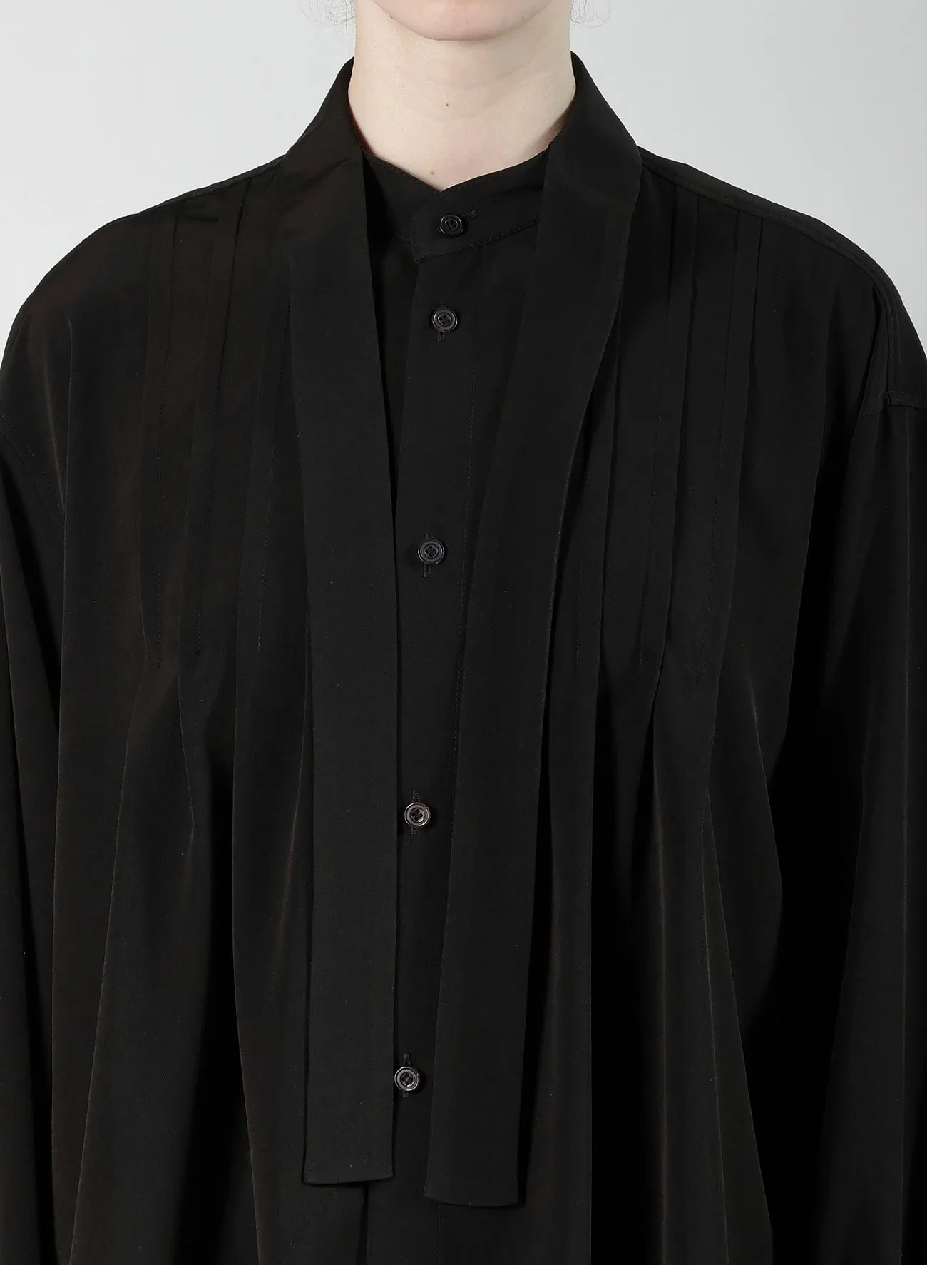 TA/PE SUPER VIYON TUSSER SHIRT WITH BOWTIE sold by Yohji Yamamoto product image thumbnail 5