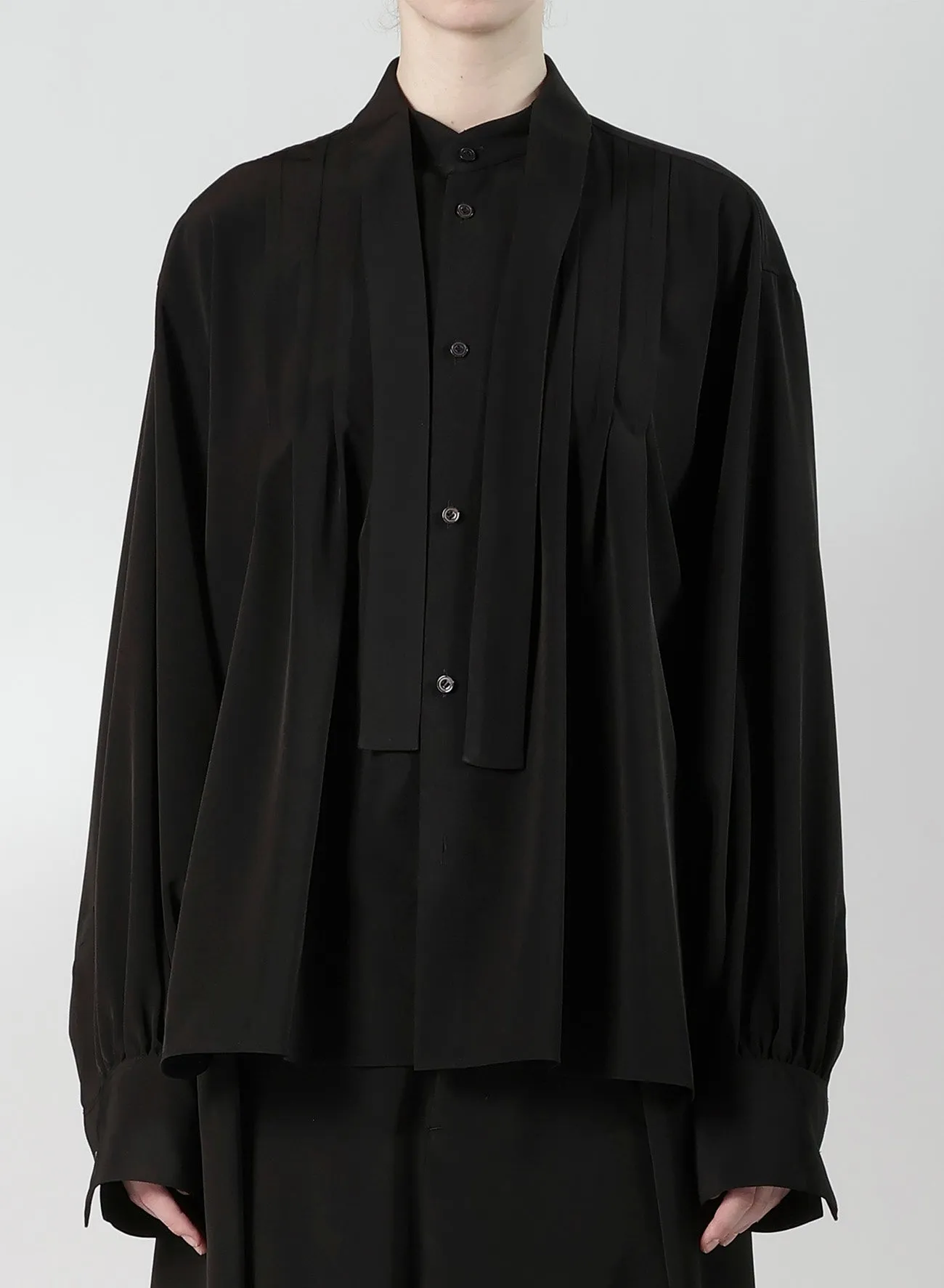 TA/PE SUPER VIYON TUSSER SHIRT WITH BOWTIE sold by Yohji Yamamoto product image thumbnail 4